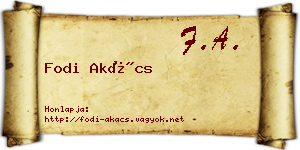 Fodi Akács névjegykártya